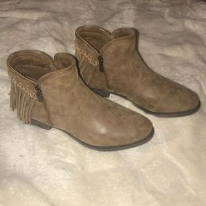 BRAND NEW Taupe Fringe Booties from Target